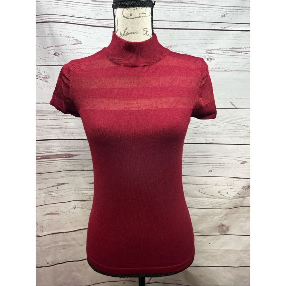 Carmen Carmen Marc Valvo small red short sleeve red sweater (#1858)